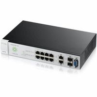 Zyxel Nebula Cloud Switch 8-Port Gigabit + 2 Dual Personality (GBE RJ-45/SFP) (10 Total Ports) (1 Year Bundled Service) [NSW100-10]