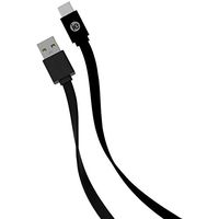 Flat USB-C to USB-A Cable, 4ft (Black)