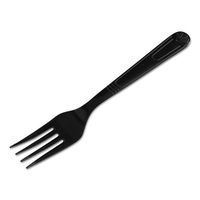 General Supply Heavyweight Cutlery, Forks, Plastic, Black - Includes 1000 forks.
