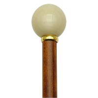 Ball Knob Cane High Gloss Scorched Cherry  Shaft, Ivory Handle -Affordable Gift! Item #DHAR-9152400