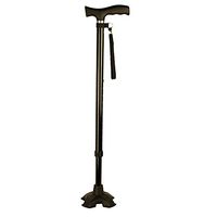 AD Quad Cane Walking Stick for Men and Women - Lightweight Adjustable Staff Comfortable Hand Grip for Stability Support