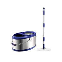 MOP Spinning and Bucket Cleaning Set Rotatable Hangable One Finger Pressure Design Household Blue Head2