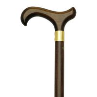 Men Handsome Derby Cane Walnut Finish Shaft   -Affordable Gift! Item #DHAR-9004707