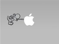 Yoshi Eating Apple - Vinyl Macbook / Laptop Decal Sticker Graphic