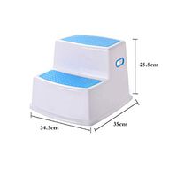 Bathroom Plastic Children's Toilet Seat Ottoman, Thick Double-Layer Non-Slip Foot Stair Stool 34.5 * 35 * 25.5cm Independent Flow Assist (Color : B)