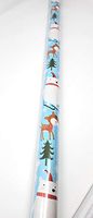 NS Holiday Christmas Wrapping Paper Owl Reindeer Polar Bear with Gridlines Gift Wrap (Bonus: Noelles Xmas Window Gel Clings) Greetings Party Festive 30 Feet 1 Roll