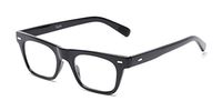 Readers.com Reading Glasses: The Madden Reader, Plastic Retro Square Style for Men and Women - Black, 1.00