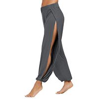 QIUUE Ladies Loose Tracksuit Bottoms Sports Gym Flare Pant Joggers Pants Yoga Trousers Gray