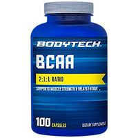 BodyTech BCAA (Branched Chain Amino Acid) Optimal 2:1:1 Ratio Supports Muscle Recovery Endurance (100 Capsules)