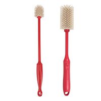 CLEANHOME Silicone Water Bottle Brush Set Kitchen Cup Scrubber Brush For Cleaning,2 Pack,Red
