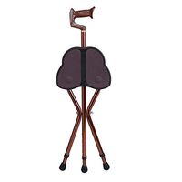 YULAN Anti-Skid Walking Aid Crutches Aluminum Alloy Multi-Function Telescopic Adjustment Belt Sitting Old Man Cane 2 Colors (Color : Brown)