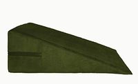 Micro-Suede Bed Wedge Support Pillow, Acid Reflux Therapeutic Foam Nick, Back and Legs Foam Wedge (24" X 24" X 7") Olive