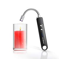 Syubonz Candle Lighter, 360° Flexible Arc Long Lighter with LED Flashlight, USB Rechargeable Plasma Lighter, Wind-Proof BBQ Lighter for Camping, Cooking, Fireworks (Candle Not Included)