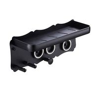 LOSYU Anodized Aluminum Wall-Mounted Hair Dryer Holders, Blow Dryer Bathroom Storage Rack Organizer, Hair Care Styling Tool Washroom Salon, No Drilling/Screws Mounting (Color : Black)