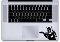 Boba Fett Trackpad Vinyl Decal Sticker Skin for MacBook Laptop in black.