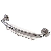 CSI Bathware BAR-CL18-100-PO-White Shampoo Shelf Grab Bar, Polished