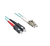 Axiom LCSCOM4MD05M-AX LC-SC Multimode Duplex OM4 50/125 Fiber Optic Cable - 0.5m - Aqua - Network cable - SC multi-mode (M) to LC multi-mode (M) - 0.5