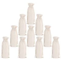 ElegantPark 40 Packs Canvas Wine Bags Bulk Wine Bottle Bags With Drawstring Reusable Wine Gift Bag Party Wedding Gifts