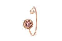 FlowerBurst and Cat Eye Diffuser Bracelet, 9 Diffuser Pads, 20mm Locket Size, Twisting Cuff Allows Easy (Rose Gold and Cat Eye)