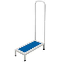 Easy Comforts Support Step Stool with Handle for Adults and Seniors, Durable Steel Construction, Stable Support for Bath Tub, Kitchen Shelving, Hospital Bed, 21 ¼” x 34 ¼”, Blue/White