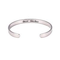 cooltime Magnetic Therapy Bracelets Healing Inspirational Bracelets for Women Gifts for Women Friends (Silver, Best Bitches)