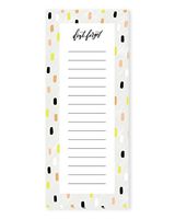 Modern to Do List. Home or Office. Stationery Notepad. 50 Sheets (3.625" x 8.5"). Black, Pink, Chartreuse Confetti. Chic Grocery List. Don't Forget.