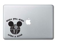 Mickey Ears Death Star Printed Clear Vinyl Decal Sticker Compatible with Apple MacBook Pro Air 11" 12" 13" 15" All Years Laptop Trackpad Keyboard (15" MacBook (All Models))