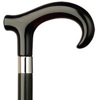 Men Derby Hook Cane Black Maple Shaft, Shell Handle  -Affordable Gift! Item #HAR-9120139