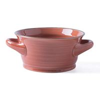 Bowl Ceramic Bowl Ear Anti-scalding Soup Pot Fruit And Vegetable Salad Plate Blender Food Pasta Grain Tray Tableware 15.5x7.5cm Household tableware, retro bowl (Color : Red)