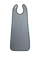 Extra Long Waterproof Adult Bib, Clothing Protector - Velcro Closure - Gray