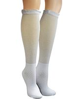 Yomandamor 4 Pairs Womens Non-Binding Bamboo Over-Calf Diabetic Dress Socks with Seamless Toe