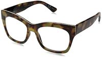 Peepers by PeeperSpecs Women's Shine On Focus Square Blue Light Filtering Reading Glasses, Tortoise , 53 mm, +1.00