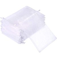 Mudder Organza Gift Bags Wedding Favour Bags Jewelry Pouches, Pack of 100 (5.1 x 7.1 Inch, White)