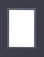 Pack of (2) 16x20 Double Acid Free White Core Picture Mats Cut for 12x16 Pictures in Navy Blue and Baltic Blue