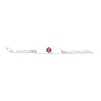 Sterling Silver Medical ID Figaro Link Bracelet