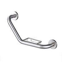 Bathroom safety rails Brushed stainless steel bathroom handrail/bathtub handrail/toilet with soap net non-slip handrail/elderly bathroom handle