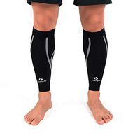 1 Pair Calf Compression Sleeves Knitted Fabric Leg Warmers Running Shin Guard Sports Calf Socks Support Pain Relief (Black, XL)