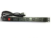 AVB Cable PC-RM-5B 5 Outlet Strip 2 Fronted Mount w/ 6FT Power Cord for Standard 19in Rack, Multicolor