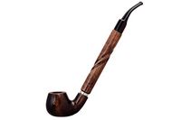 #65 Pear Wood Long Brown Churchwarden Tobacco Smoking Pipe from Golden Pipe (Poland)