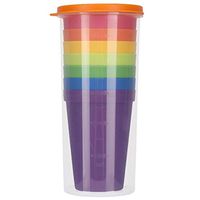 Fdit1 7PCS Break-Resistant Reusable PP Cups Rainbow Dishwasher Safe Plastic Tumblers Disposable Plastic Cups Small Snack & Drink Size | Party, Event, Wedding
