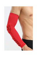 1 PC Compression Basketball Elbow Pads Supports Gym Sports Safety Lengthen Breathable Arm Sleeves Elbow Protector,Red,XL