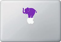 Elephant Balancing Act - Macbook or Laptop Vinyl Decal - Copyright © 2014-2015 Yadda-Yadda Design Co. (3"w x 2.25"h) (PURPLE)