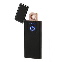 Teepao USB Rechargeable Lighter, Fingerprint Sensor Flameless Lighter LED Power Display 0.4cm Ultra Thin Portable Touch Cigartte Lighter Double Side Cigarette Ignition Tool,Metal