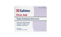 Safetec Triple Antibiotic .9 g. Pouch (25 Count Box) - First Aid Ointment for Minor Cuts, Scrapes and Burns (Pack of 6 Boxes)