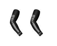 Arm Sleeve - Sports Compression Sleeves for Baseball, Basketball, Football, Cycling, Golf - Elbow Brace for Arthritis, Lymphedema - UV Protection, Tattoo Cover (1 Pair) (Black, M 9.5-11.8")
