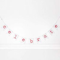 60" X 5" X .25" Wood Swag (Celebrate), White/Red – 70511