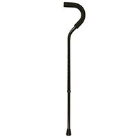 PCP Lightweight Adjustable Cane, Offset Handle, Foam Grip, Black