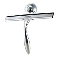 LVH Shower Squeegee Stainless Steel Handle Silicone Blade Squeegee Wiper for Car Glass Window Mirror Bathroom Suction Cup Hook (with Hook)