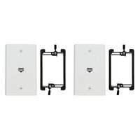Buyer's Point 1 Port Cat6 Wall Plate, Female-Female White with Single Gang Low Voltage Mounting Bracket Device (2, 1 Port)