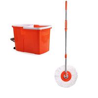 WXQ-XQ Mop and Bucket Cleaning Set Pedal Design Hangable Household Multifunction Orange Head2